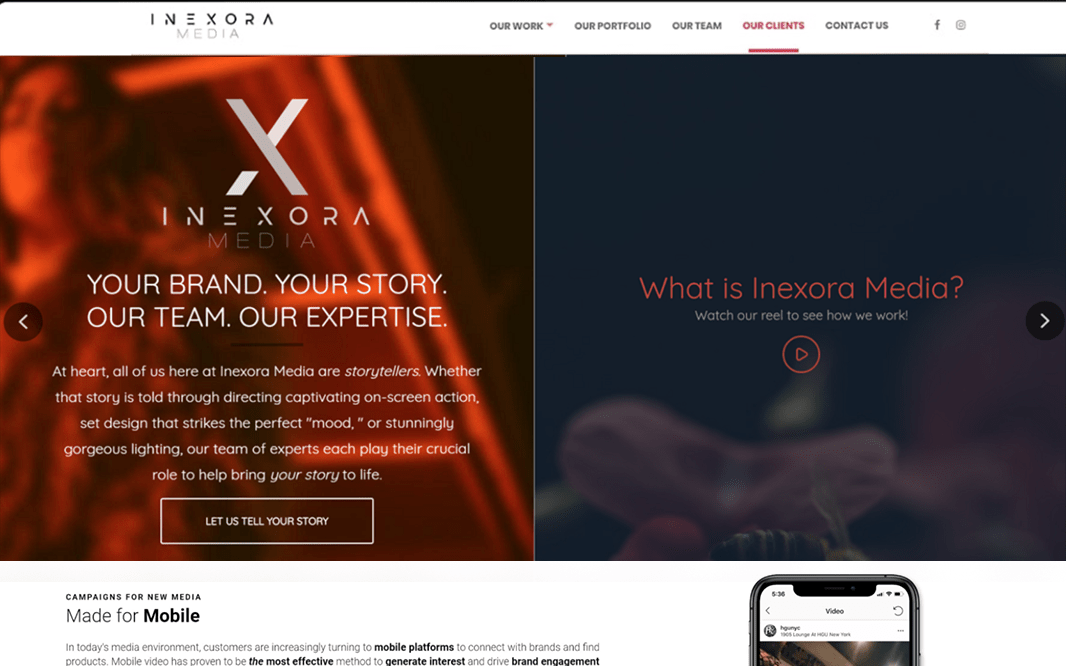 Inexora Media Rebrand Website sized min