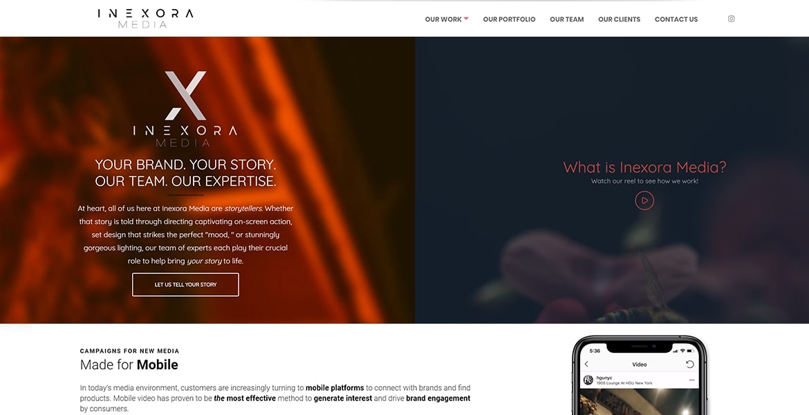 Inexora Media Website After V1