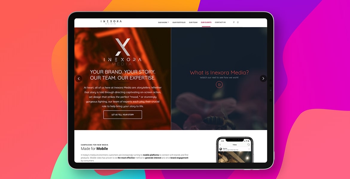 Inexora Media Website After V2