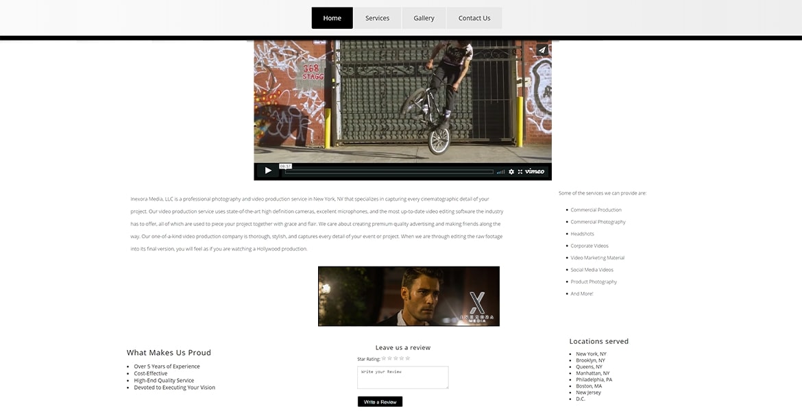 Inexora Media Website BeforeV3
