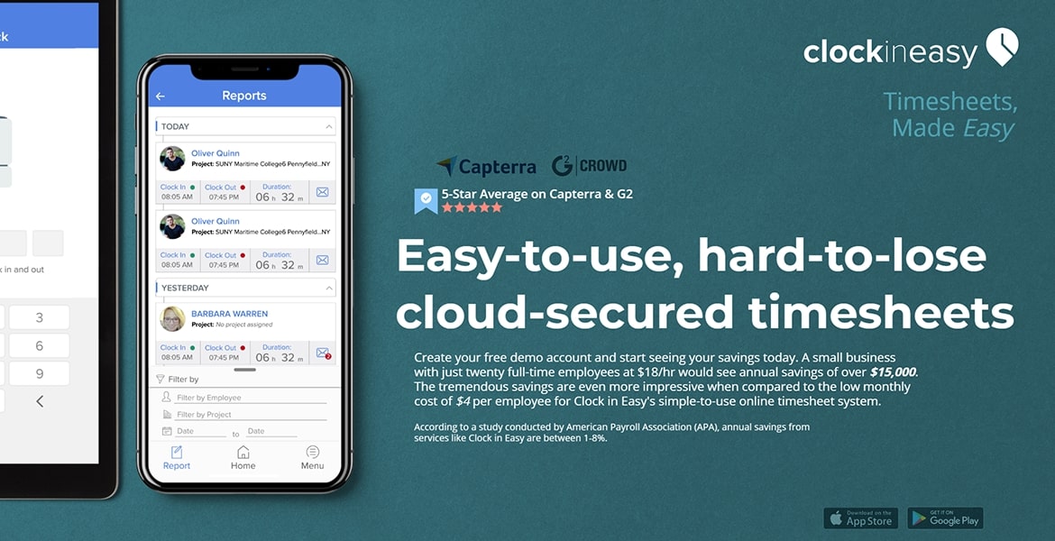 ClockInEasy Brand Development Asset EasyToUse Campaign BannerWide