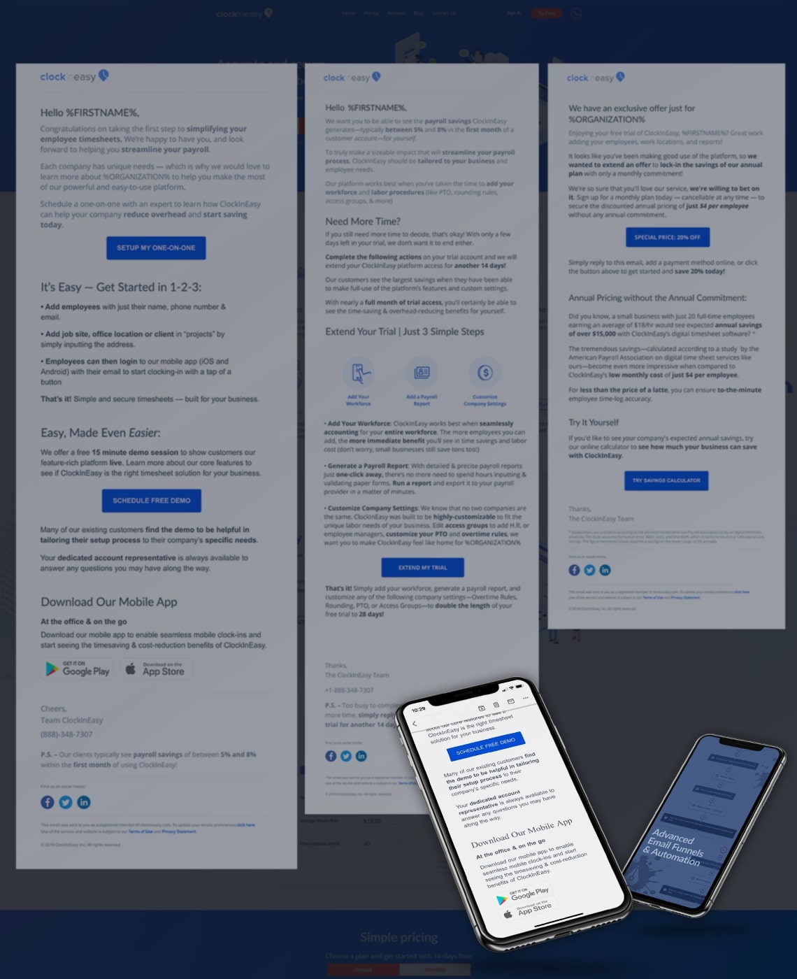 ClockInEasy Email Automation Funnel Inbound Email Services Banner