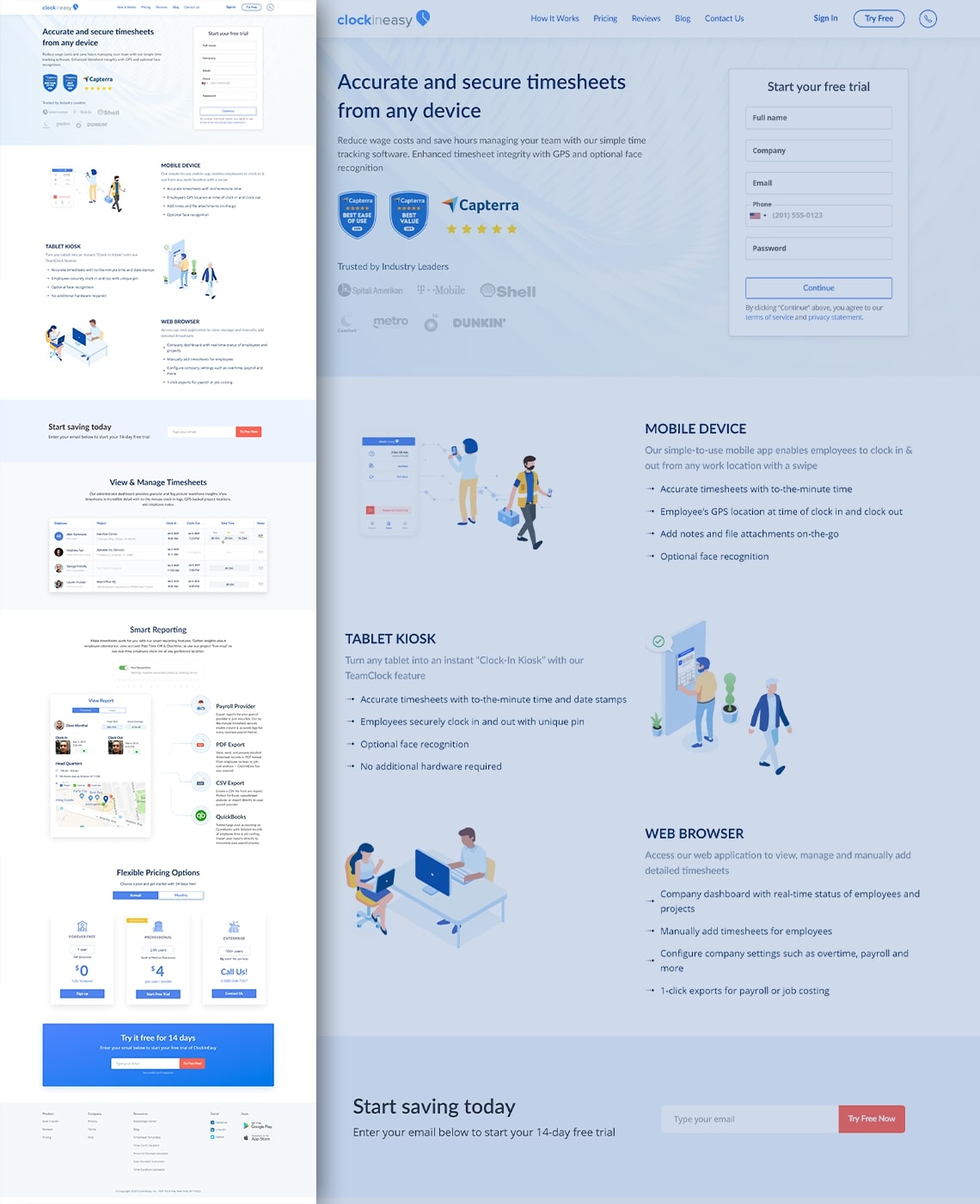 ClockInEasy Inbound Marketing Capterra Landing Page Tall