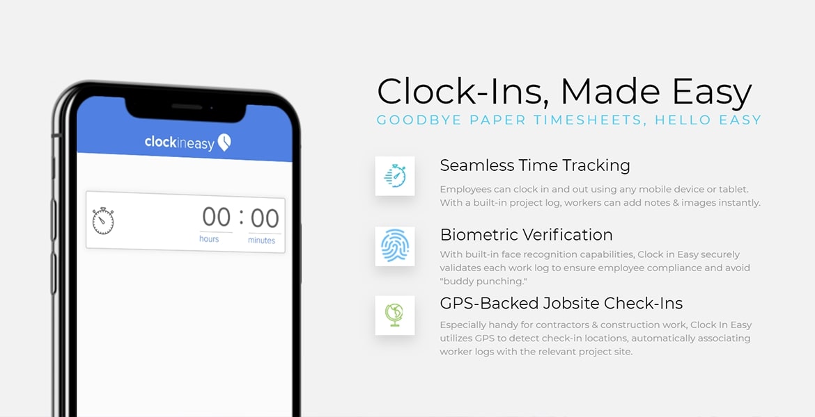 ClockInEasy Portfolio Brand Development Asset Content Collateral for Campaign