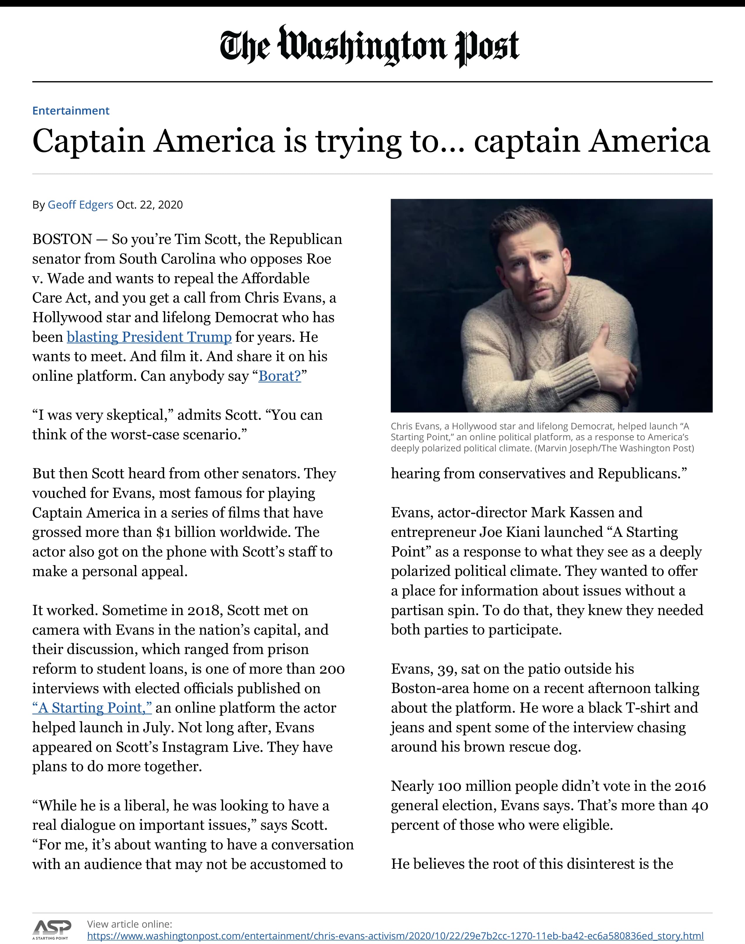 ASP Media Coverage Washington Post Chris Evans 01